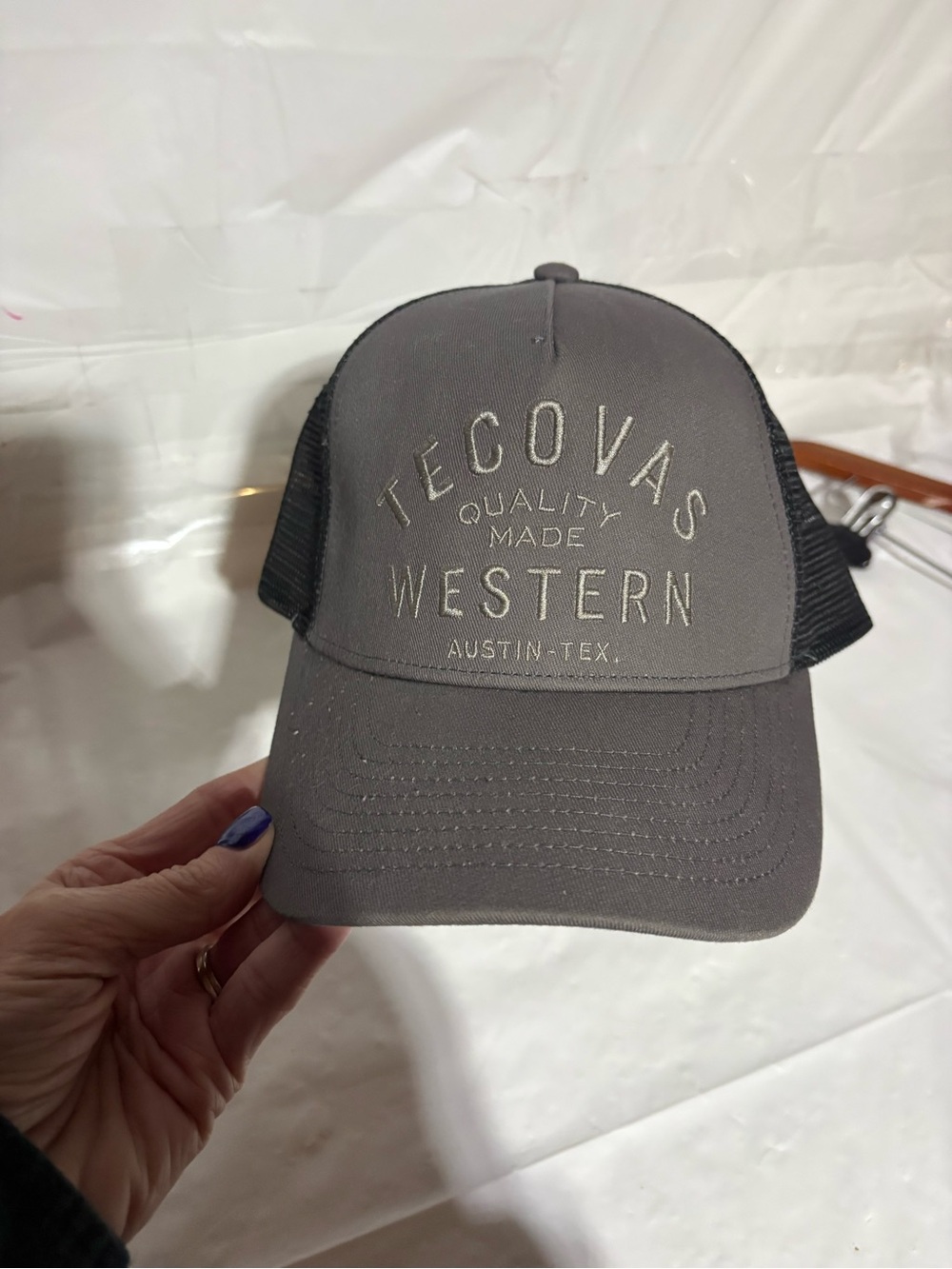 Tecovas Gray and Black Western Mesh Trucker Hat